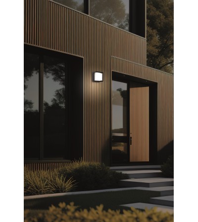 APLIQUE DORA 16W CUADRADO SWITCH CCT NEGRO IP65